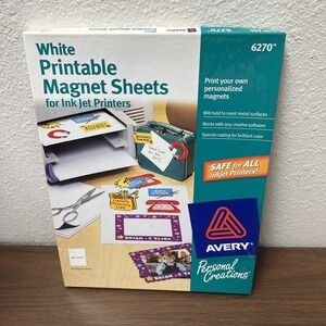 Avery 6270 8 1/2"x 11" Printable Magnet Sheets - White‎ ( 10 PK) 1999 Vintage
